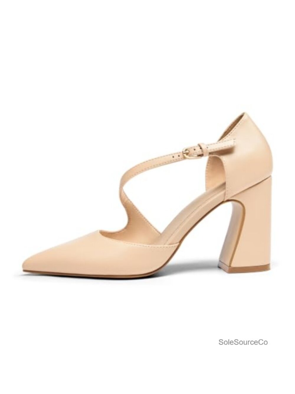 Womens Chunky High Heel D'Orsay Pumps Closed Pointed Toe Work Office Dress Shoes